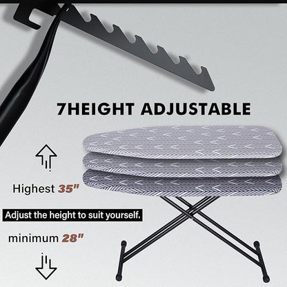 Ironing Board Full Size, Metal Construction Iron Board with Extra Thick Heavy Duty Padded Cover, Stable Structure, Anti-Skid Feet (47x16)