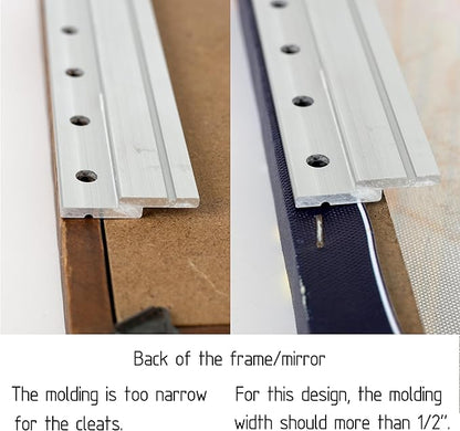 12" Heavy Duty French Cleat Picture Hanger,Aluminum Z Bar Clips, Interlocking Wall Mounting Brackets for Hanging Mirror, Panel, Whiteboard, Cabinet, Shelf, Headboard, Photoes (2 Pairs up to 90 lbs)