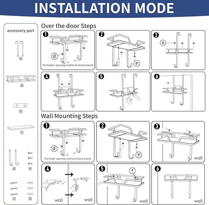 Ironing Board Hanger - Over The Door Ironing Board Holder Iron Holder Wall Mount, Laundry Room Organization and Storage for Iron, Steam & Supplies, Fits Up to 1.8 in Door