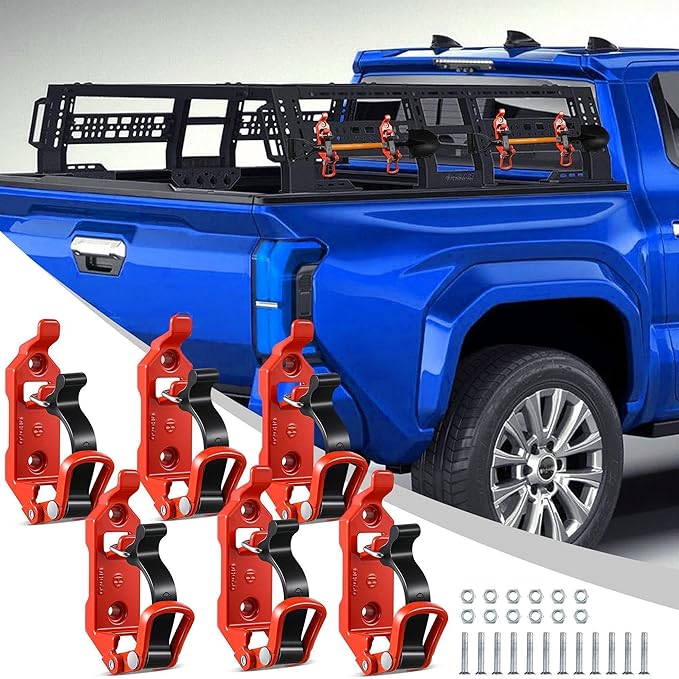 6 Pcs Shovel Holder for Truck, Heavy Duty Shovel Mounts for Roof Rack, Quick Release Axe Holder Mount Kit, Metal and Rubber Car Accessories/ Garage Storage/ Truck/ Wall Mounting Brackets