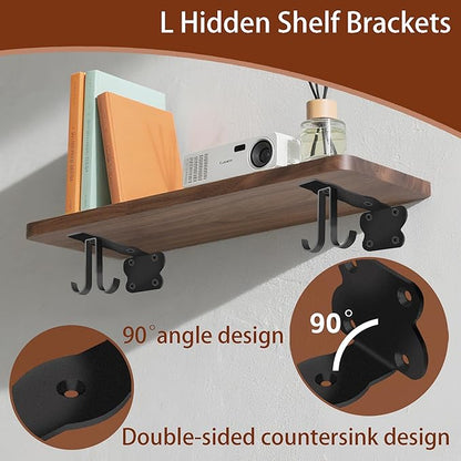 SOGAL Shelf brackets 8 inch| Heavy Duty | 4 Pack Extra Storage Utility Hooks - 150LB Workshop Floating Supports