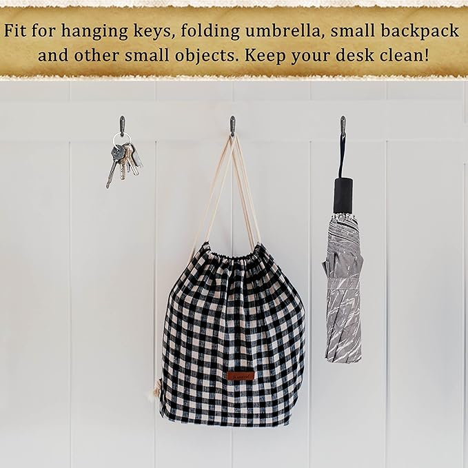 Push Pin Picture Hangers, 30 PCS Thumb Tacks for Wall Hanger, Decorative Picture Hooks for Hanging Things, Small Double Deaded Wall Hooks for Bulletin Board (Black)