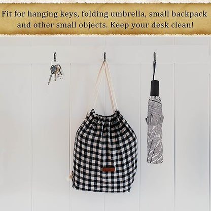 Push Pin Picture Hangers, 30 PCS Thumb Tacks for Wall Hanger, Decorative Picture Hooks for Hanging Things, Small Double Deaded Wall Hooks for Bulletin Board (Black)