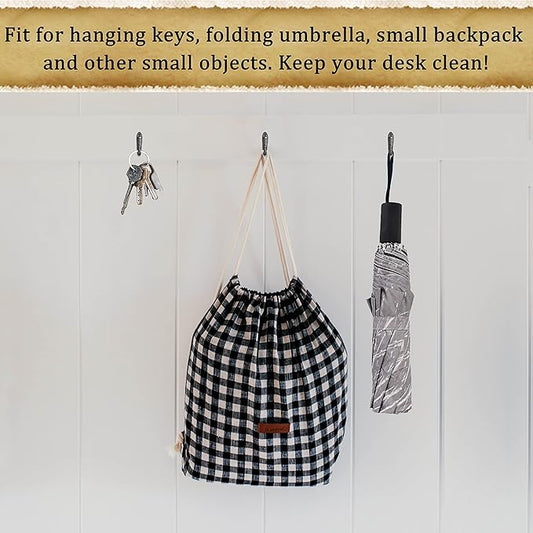 Push Pin Picture Hangers, 30 PCS Thumb Tacks for Wall Hanger, Decorative Picture Hooks for Hanging Things, Small Double Deaded Wall Hooks for Bulletin Board (Black)