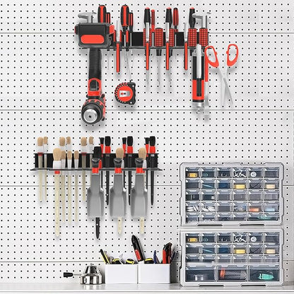 Metal Screwdriver Organizer, Wall Mount Plier Organizer Hammer Holder, Hand Tool Storage Rack for Garage Workshop Workbench(Black, 1PC)