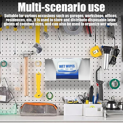 Wall Mount Storage Dispenser Holder Aluminum Latex Glove Box Dispensers Suitable for Garage Enclosed Trailer Work Shop