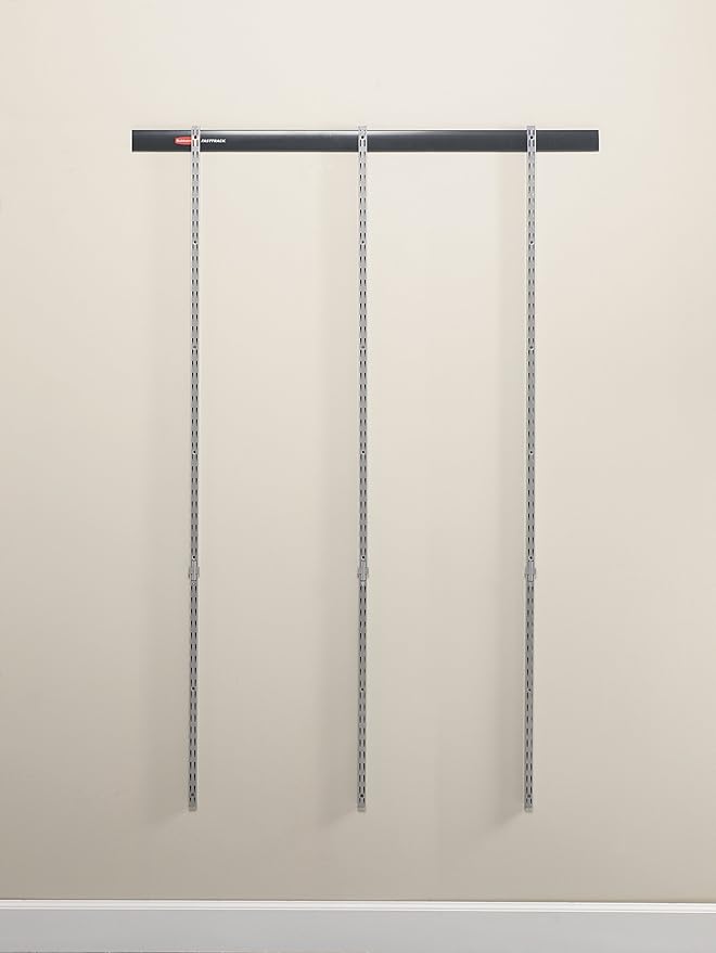Rubbermaid FastTrack Garage 25" Upright with Extension, Extendable, Mount Into FastTrack Garage Rail, Garage Organization System (Pack of 3)