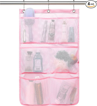 Mesh Shower Caddy Hanging, Quick-Drying Shower Organizer with 7 Pockets, Portable Bathroom Organizers and Storage for Shampoo, Soap, Loofah, Travel, and Cruise Essentials