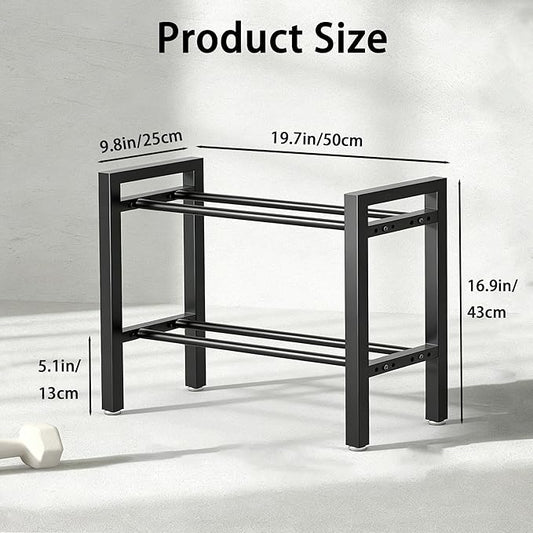 20 IN Dumbbell Rack 2 Tier Adjustable Kettlebell Storage Shelf Heavy-Duty 250LB Space-Saving Weights Stand for Home Gym(Rack Only)