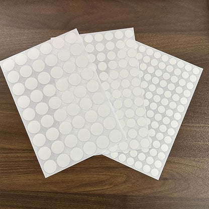 3 Sheets 290 Pcs Screw Hole Cover Stickers, 12 mm/15 mm/21 mm White Screw Covers Self-Adhesive Caps Wood Stickers for Furniture (White)