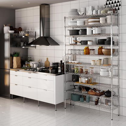 14" Deep x 48" Wide x 86" Height Wire Shelving Kit | 10-Tier | NSF Commercial Storage Rack Unit