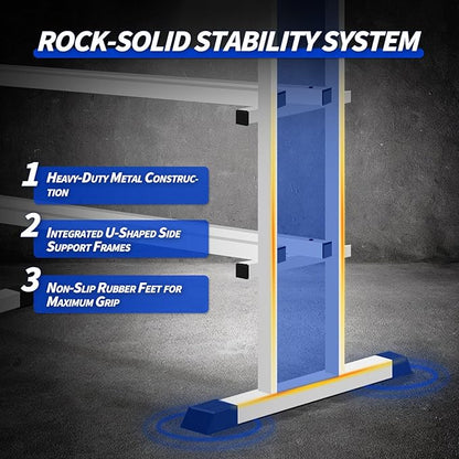 Heavy Duty Dumbbell Rack, Double-Side Extension Holder for Dumbbells & Kettlebells Home Gym Storage Rack