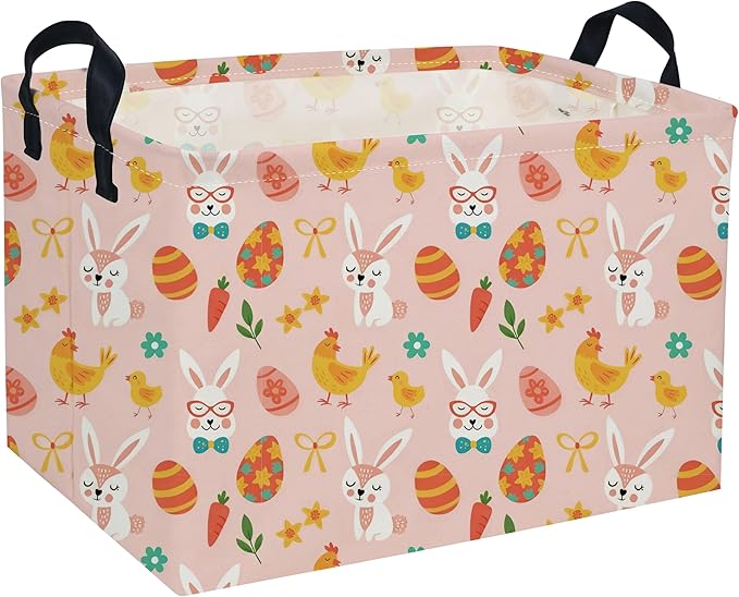 Rectangle Easter Baskets Kids Baskets Cute Storage Bin Organizer Box for Room Decor Gift Basket