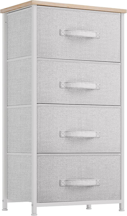 YITAHOME 4-Drawer Fabric Dresser, Dresser for Bedroom, Living Room, Hallway, Closet(White)