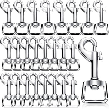 Therwen 24 Pcs Swivel Snap Hooks for Dog Leash Heavy Duty 2.76 Inch Flag Clasp Single Ended Clip Hooks Multipurpose Bolt Snap for Keychain Camera Strap Linking Pet Leash(Groovy Style,0.63")