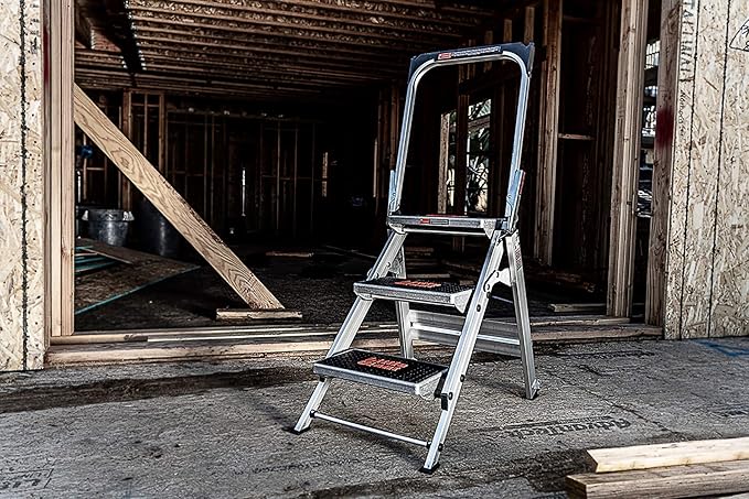 Little Giant Ladders, Safety Step, 3-Step, 3 Foot, Step Stool, Aluminum, Type 1A, 300 lbs Weight Rating, (10310BA)