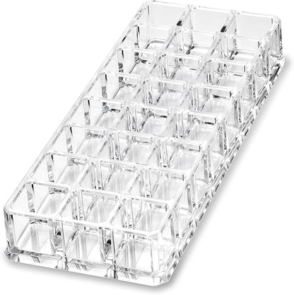 byAlegory Premium Beauty Organization Acrylic Lipstick Organizer & Beauty Container 24 Space Storage (Clear)