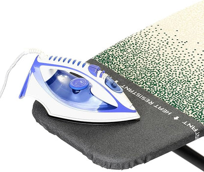 Brabantia - Ironing Board D - Heat-Resistant Steam Iron Zone - Adjustable Height - Non-Slip Rubber Feet -100% Fairtrade Cotton Cover with Foam Layer - Foldable XL Board - New Dawn - Size D(53 x 18 in)