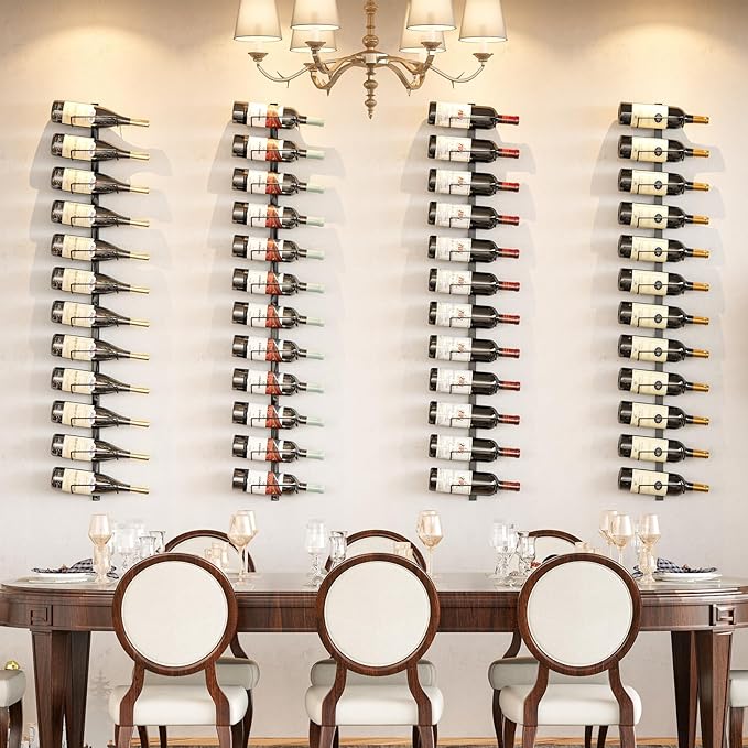 Sonyabecca Wall Wine Rack for 12 Wine Bottles?DIY Detachable Wine Storage Organizer, Wall Mount Wine Bottle Display Holder Used As One or Four, for Kitchen,Pantry,Wine Cellar,Housewarming Gift
