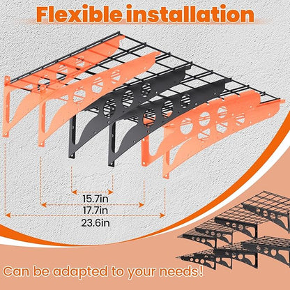 2-Pack 2x4ft Garage Wall Shelving,47" *24"Heavy Duty Walls Shelf Storage Rack,1200LBS Shelving Wall Mounted for Garage,Kitchens,Storeroom,Basement,Rust-Proof,Easy Installation