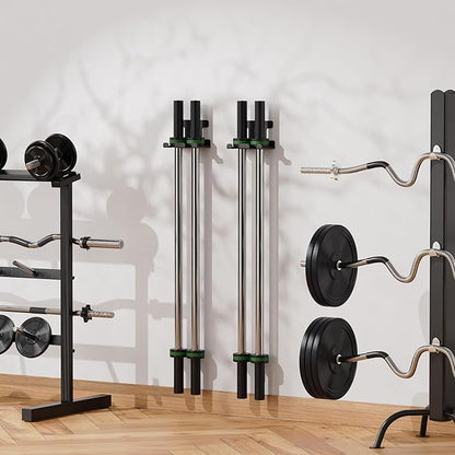 Barbell Rack Barbell Holder Wall Mount Barbell Storage Holder Olympic Bar Hanger for Home, Commercial, Garage Gym