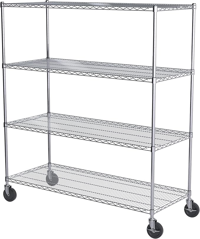 Akro-Mils AWPCAST5Y Swivel Non-Marking Locking Caster Wire Shelving System Upright Legs 2 Casters with Brakes, 500lbs Weight Capacity, 5-Inch