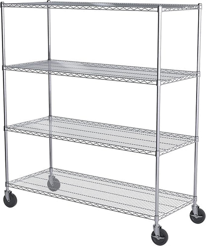 Akro-Mils AWPCAST5Y Swivel Non-Marking Locking Caster Wire Shelving System Upright Legs 2 Casters with Brakes, 500lbs Weight Capacity, 5-Inch