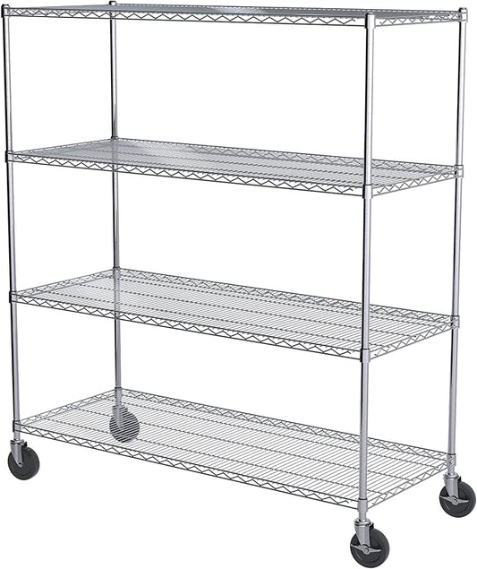 Akro-Mils AWPCAST5Y Swivel Non-Marking Locking Caster Wire Shelving System Upright Legs 2 Casters with Brakes, 500lbs Weight Capacity, 5-Inch