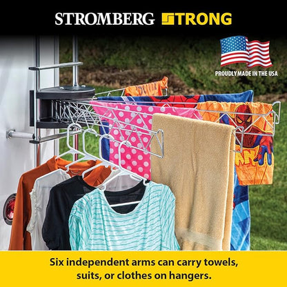 Stromberg Carlson Extend-A-Line 35" Clothes Line – Retractable, Rack Hanger, Folding Swing Arm with Versatile Towel Bar for RVs, Drying, Motorhomes, Campers, and Home Laundry Spaces