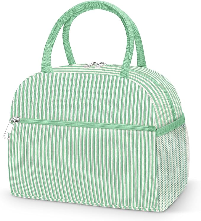 DALINDA Lunch Bag Lunch Box for Women Men,Corduroy Cute Insulated LunchBags,Water-Resistant Cooler Lunch Tote Bag, Reusable LunchBox Large Capacity for Work Travel Picnic