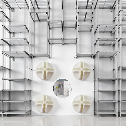 20 Pcs White Wire Cube Connectors Wire Grid Cube Connectors for Modular Closet Storage Organizer and Wire Grid Cube Storage Shelving Closet Mounted Storage and Organization Systems Plastic
