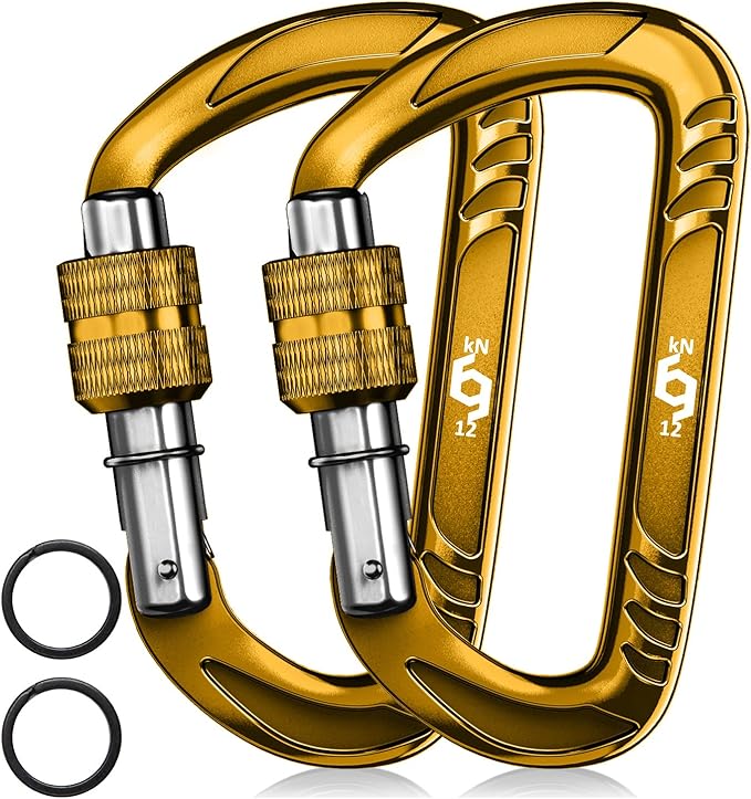 12kN (2697 lbs) Heavy Duty Carabiner Clips, for Securing Pets, Outdoor, Camping, Hiking, Hammock, Dog Leash Harness, Keychains