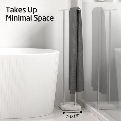 KES Standing Towel Rack Taller Version, 37" H (Equal Height) Bathroom Towel Rack Stand with Marble Base, Free Standing Towel Holder Stand, SUS304 Stainless Steel Brushed Finish, BTH229-2