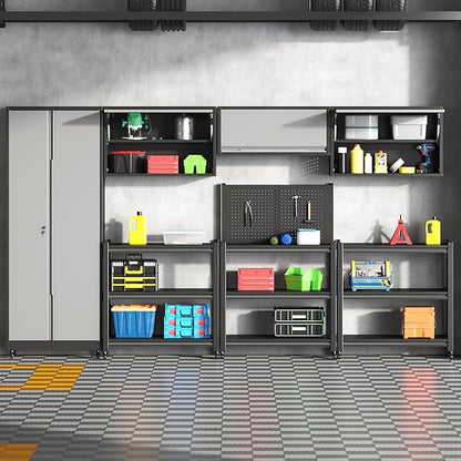 Metal Garage Wall Cabinet,Float Tool Cabinets with Up-Flip Door,Wall Mounted Metal Steel Cabinet for Garage/Home Office/RV/Ware House（19.7" H）