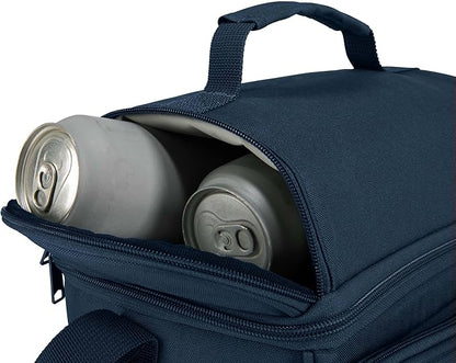 Carhartt Insulated 12 Can Two Compartment Lunch Cooler, Durable Fully-Insulated Lunch Box, Navy