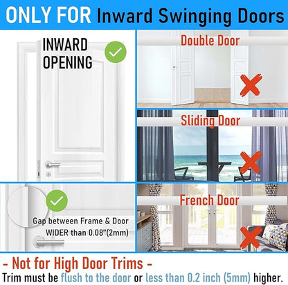 2Pack Home Security Door Reinforcement Lock, Childproof Safety Door Lock Latch Inside Stopper, Add High Security to Prevent Home Unauthorized Entry, Aluminum Construction Finish Black