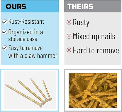 Mr. Pen- Nail Assortment Kit, 600 Pcs, 4 Sizes, Gold, Small Nails, Nails for Hanging Pictures, Finishing Nails, Wall Nails for Hanging, Pin Nails, Hardware Nails, Assorted Nails, Galvanized Nails