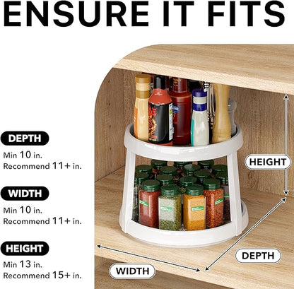 Simple Houseware 2-Tier Lazy Susan Spice Organizer, 10-Inch Diameter, Maple