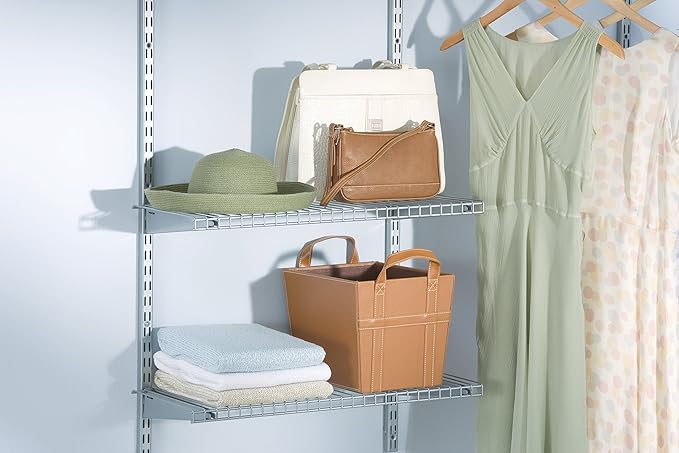 Rubbermaid Configurations 26" Shelving Kit Set of 2 Shelves Titanium Expandable Organization for Home/Laundry/Bathroom/Mudroom/Pantry/Linen Closet/Garage