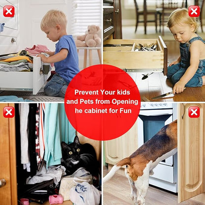 No Drill Magnetic Cabinet Door Catch with Adhesive – Stainless Steel, Strong Hold Child Safety Lock for Kitchen Cabinets, Bathroom, RV – Drawer Magnets 1.57” x 0.79” 4 Pack