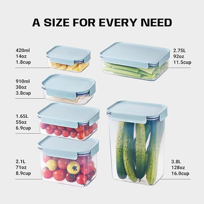 LocknLock HPL416 Classic-Plus Plastic Food Storage Container with Lid for Kitchen, Lunch, Meal Prep, and Leftovers, BPA-Free, Airtight, Leakproof, Microwave, Dishwasher, Freezer-Safe, 2.75L