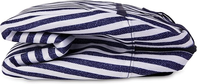 PackIt® Freezable Hampton Lunch Bag, Seaside Stripe, Built with EcoFreeze® Technology, Collapsible, Reusable, Zip Closure with Front Pocket and Shoulder Straps, Designed for Fresh Office Lunches