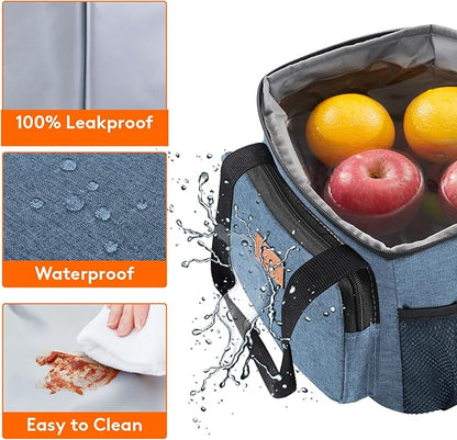 Lifewit Medium Lunch Bag Insulated Lunch Box Soft Cooler Cooling Tote for Adult Men Women, Light Blue 12-Can (9L)
