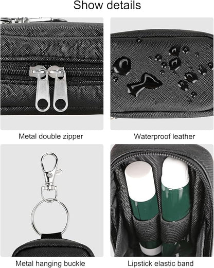 Chapstick Holder Bag Small Lip Balm Sleeve Pouch Lipstick Portable Storage Bag Lip Gloss Case With Hook Accessories