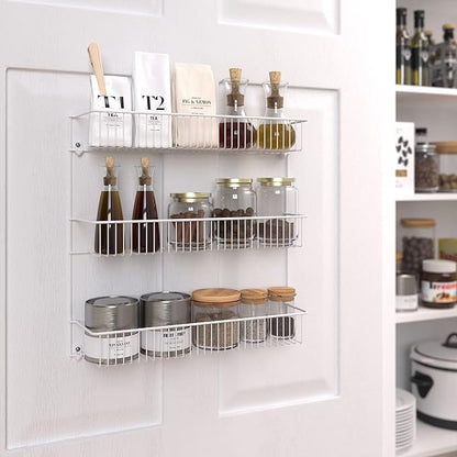 ClosetMaid 3-Tier Hanging Wall Mounted Metal Rack for Spices, Shelf Storage, Pantry Organization, Laundry, Kitchen, Bathroom, White, 8022