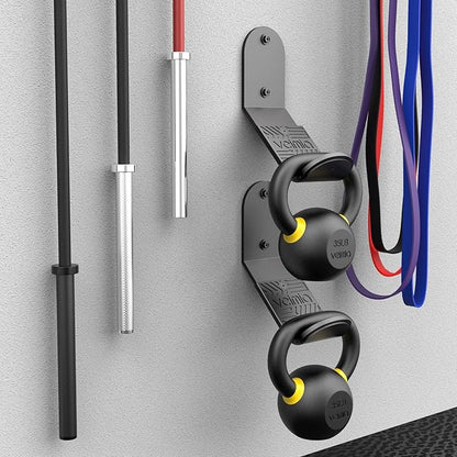 veimia Kettle Bell Wall Rack, Wall Mounted Kettle Bell Storage Hanger, Gym Storage Mount for many Size Kettlebell, Kettlebell Rack with rubber mat is choice for home or commercial gyms