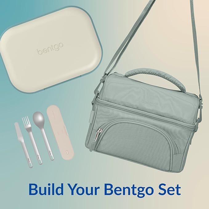 Bentgo Chill Max Leak-Proof XL Lunch Box - Included Ice Pack Keeps Food Cold; 5-Cup Capacity for Adults & Ages 8+, 3 or 4 Compartment Bento Box, BPA-Free, Dishwasher Safe (Bone & Glacier Blue)