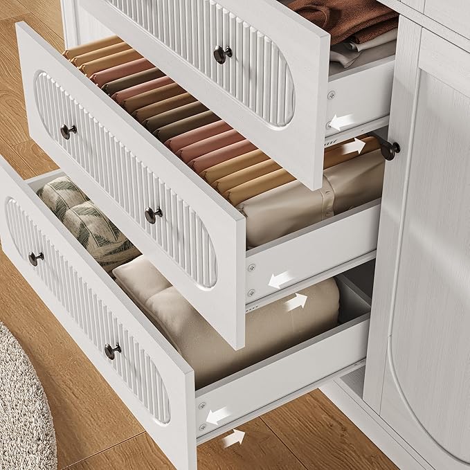 4 Doors Freestanding Armoire Wardrobe Closet, 72" White Wardrobe Armoire Wooden Closet Large Capacity Storage with 3 Drawers & 3 Hanging Rod Shelves Clothes Organizer