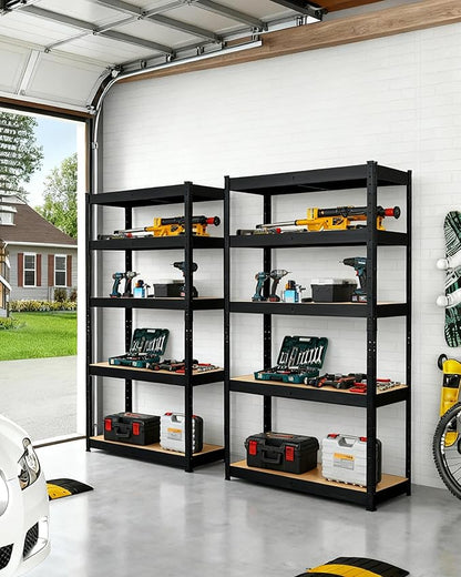 Garage Storage Shelves,Heavy Duty Garage Shelving Metal Adjustable Garage Shelves,5-Tier Adjustable Shelving Units,Loads 2000 LBS,Metal Storage Utility Racks for Warehouse,Pantry, Basement (48x24x72)