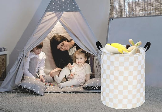 Girls Laundry Basket Cute Kids Hamper Room Decor Storage Basket,Toy Box Canvas Collapsible Organizer Bins for Home/Dorm/Kitchen/Pet/Office/Closet/Shelf/Gift Baskets
